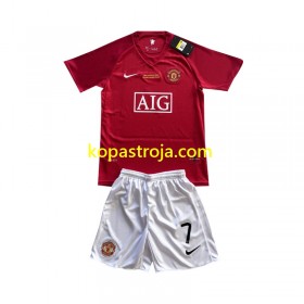 Billiga Fotbollströjor Manchester United Cristiano Ronaldo 7 Champion League 2007 Retro Barn Hemma tröja Kortärmad